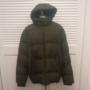 Champion Men's Dark Gray Hooded Puffer Jacket